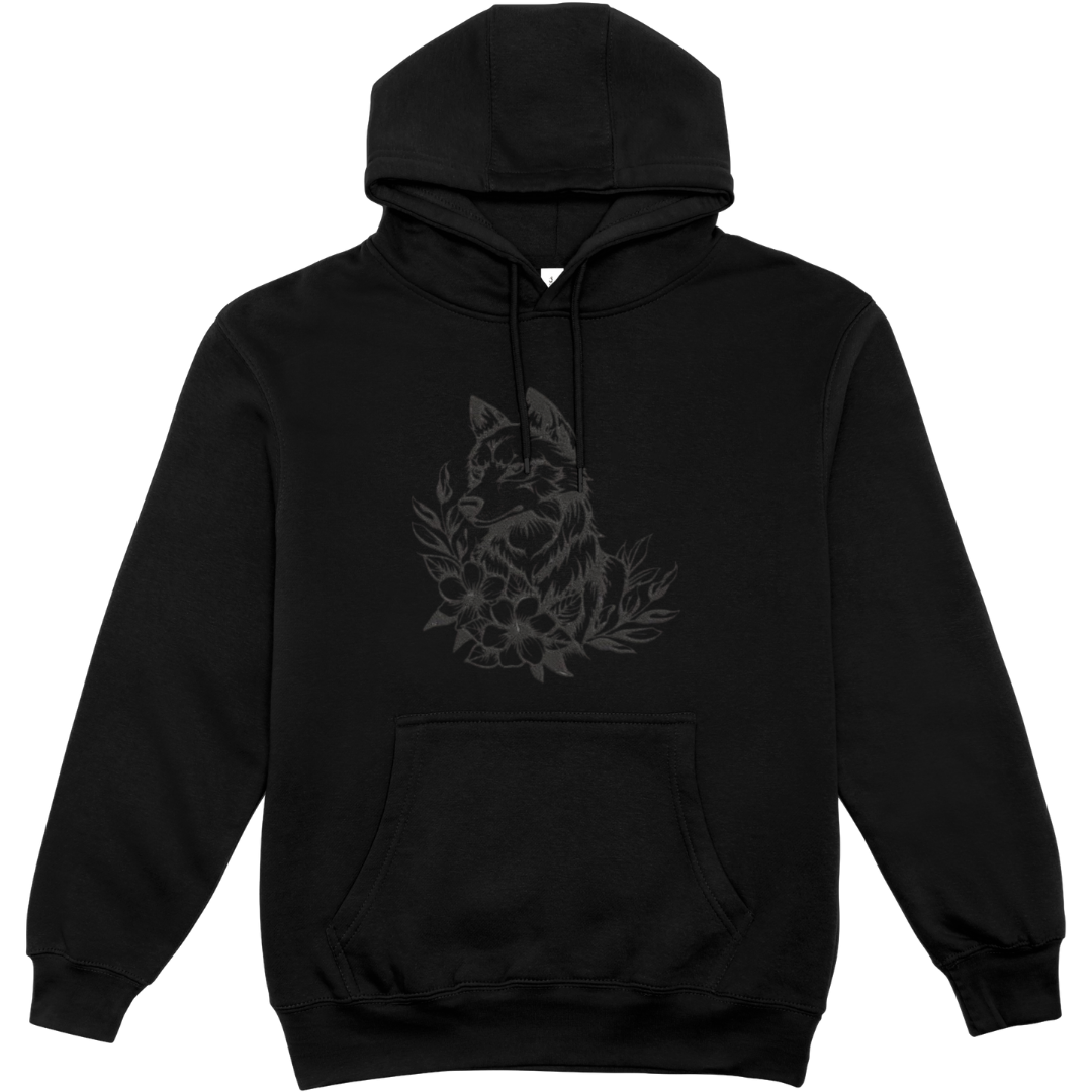 WOLF FLOWER EMBROIDERY SWEATSHIRTS